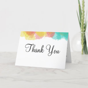Artsy Gouache Watercolor Wedding Thank You Card
