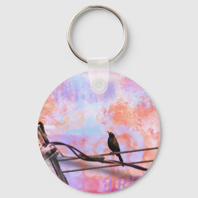 Artsy Grackle Keychain (Front)