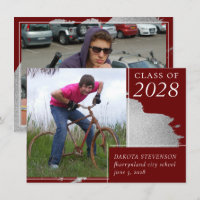 Artsy Graduation | Dark Red Silver Smudge 2 Photo