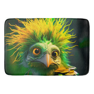 Artsy Green Bird Bath Mat