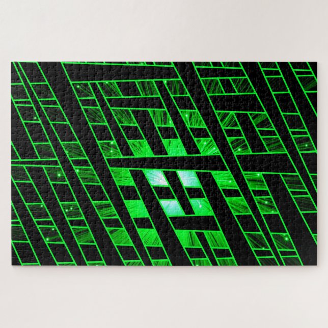 Artsy Green Design Puzzle (Horizontal)