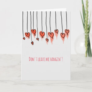 Artsy Hanging Hearts Valentine's Day Card