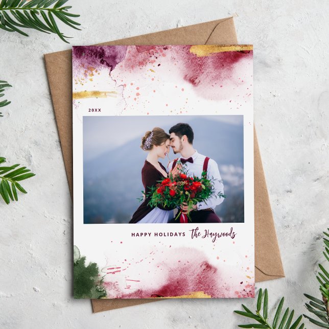 Artsy Happy Holidays Photo Holiday Card (Creator Uploaded)