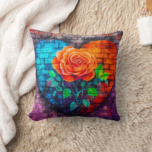 Artsy Heart Throw Pillow (Blanket)