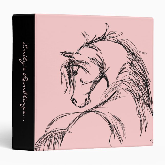 Artsy Horse Head Sketch Binder (Front/Spine)