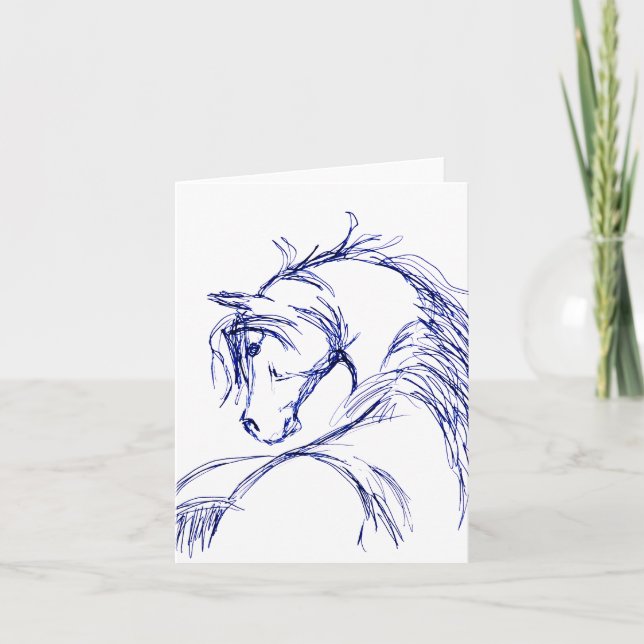 Artsy Horse Head Sketch Card (Front)