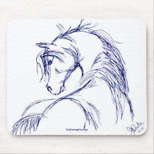 Artsy Horse Head Sketch Mouse Pad
