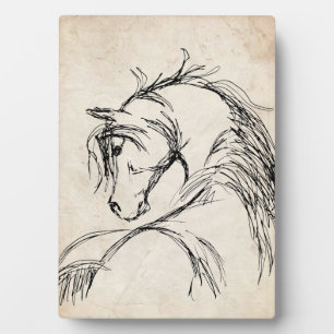 Artsy Horse Head Sketch Plaque