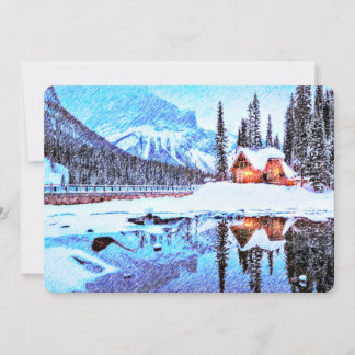 Artsy Lake Chalet Invite