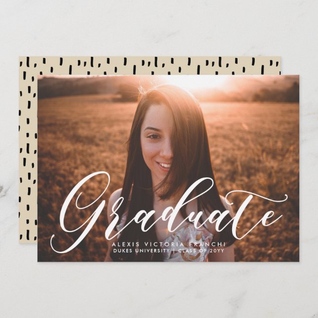 Artsy Light Graduation Announcement (Front/Back)