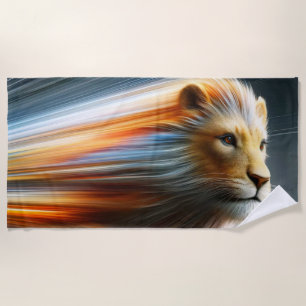 Artsy Lion Beach Towel