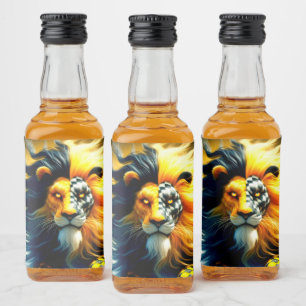 Artsy Lion Liquor Bottle Label