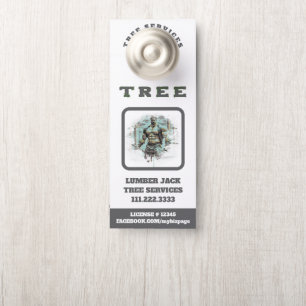 *~* Artsy Lumber Jack Tree Services QR Door Door Hanger
