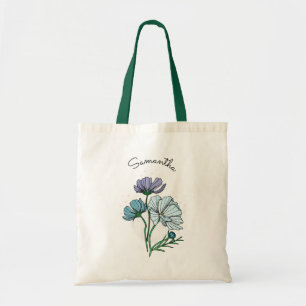 Artsy Magical Flower customised name Tote Bag