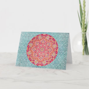 Artsy Mandala Pattern on Pattern Art Note Card 1