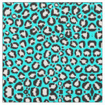 Artsy Modern Cyan Blue Leopard Animal Print Fabric