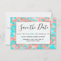 Artsy Modern Summer Coral Orange Aqua Abstract