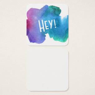 Artsy Multicolored Watercolor with "Hey!" Notes
