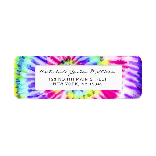Artsy Neon Rainbow Tie Dye Motif d'aquarelle (Devant)