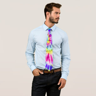 Artsy Neon Rainbow Tie Dye Watercolor Pattern