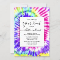 Artsy Neon Rainbow Tie Dye Watercolor Pattern