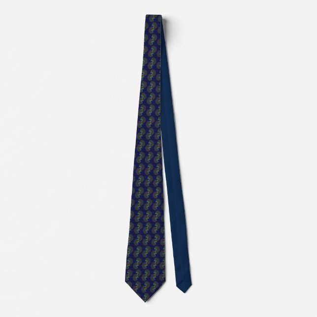 Artsy Nephrologist Dark Blue and Green Neck Tie ll