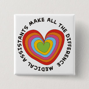 Artsy Nursing Assistant Buttons Hearts
