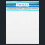 Artsy Ocean Aqua Blue Gold Abstract Paint Stripes Letterhead<br><div class="desc">Artsy, modern, elegant, and trendy ocean, pastel, and aqua blue summer painted brushstroke stripes with faux printed gold stripes art pattern. ***IMPORTANT DESIGN NOTE: For any custom design request such as matching product requests, colour changes, placement changes, or any other change request, please click on the "CONTACT" button or email...</div>