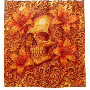 Artsy Orange Skull Design