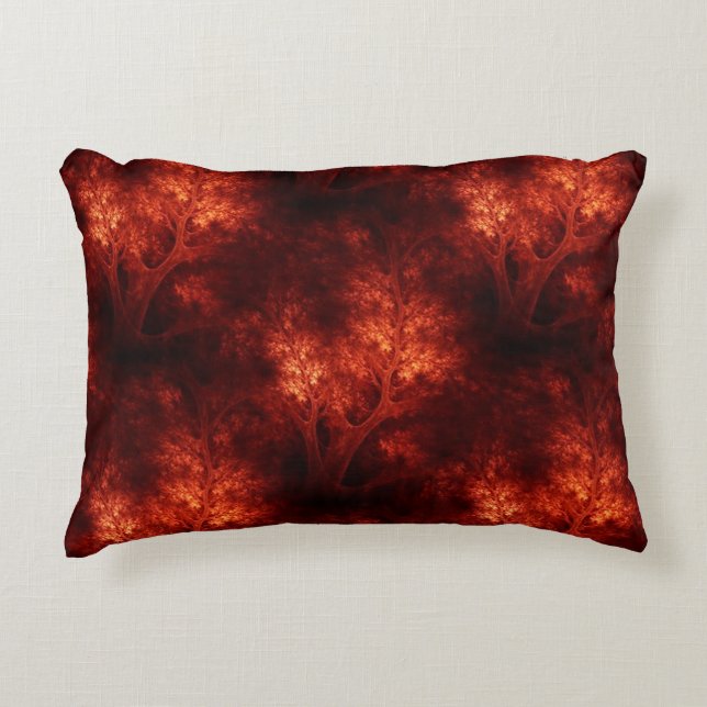 Artsy Orange Trees Decorative Pillow (Front)