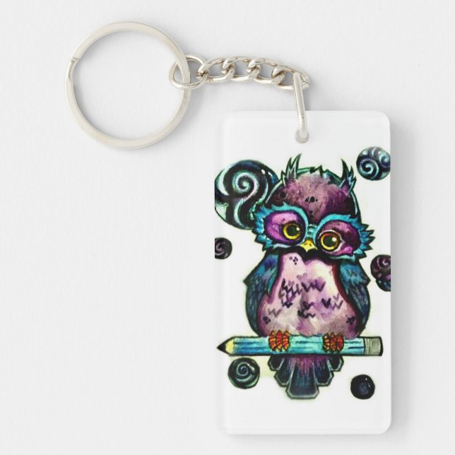 Artsy Owl Keychain (Front)