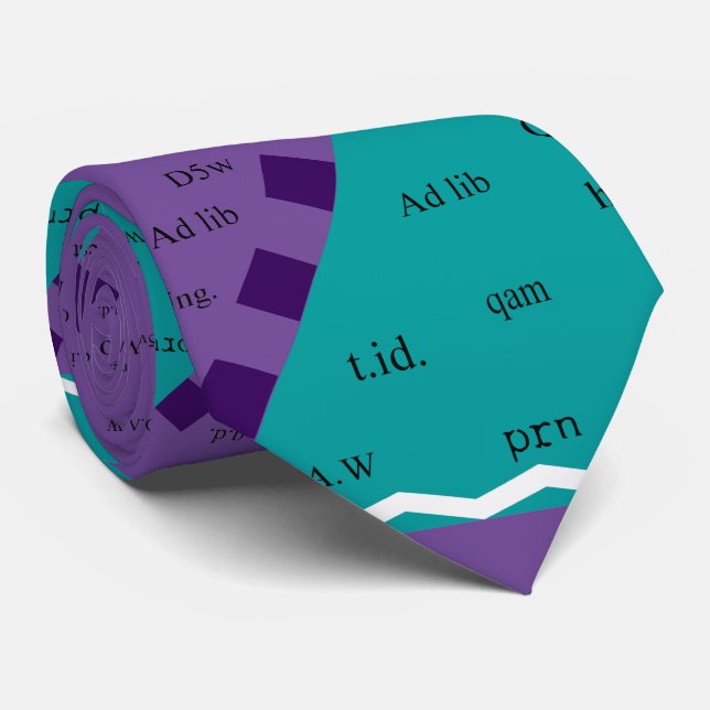 Artsy Pharmacist's Abbreviations Tie for Men #16 (Rolled)