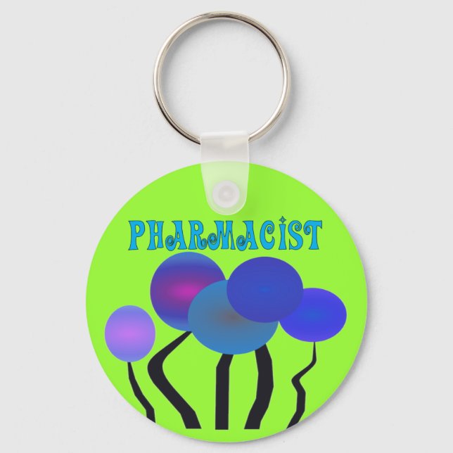 Artsy Pharmcist Gifts Keychain (Front)