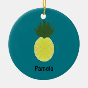 Artsy Pineapple Ceramic Ornament