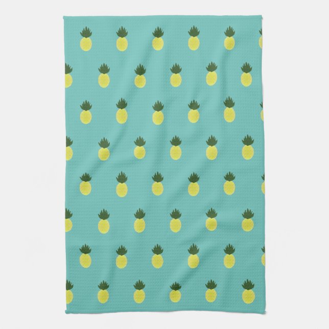 Artsy Pineapple Pattern Kitchen Towel (Vertical)