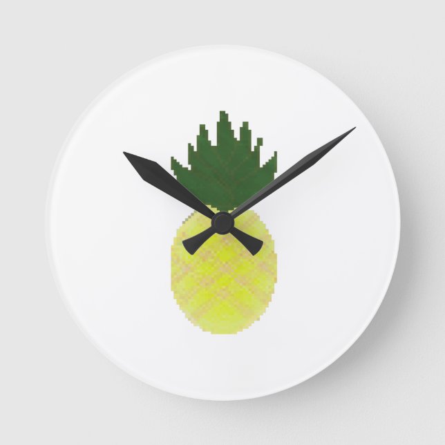 Artsy Pineapple Round Clock (Front)