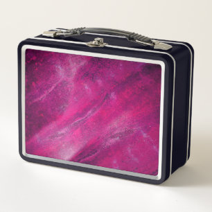 Artsy Pink Metal Lunch Box