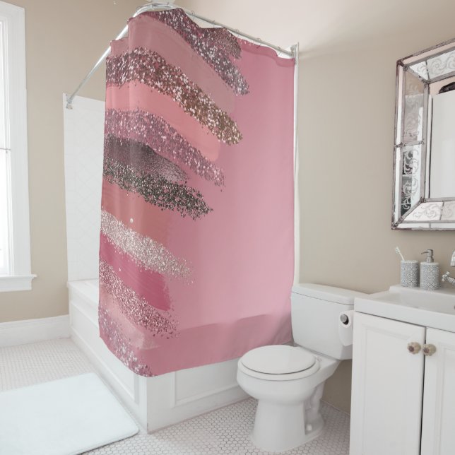 Artsy Pink Purple Glitter Painted Brushstrokes (In Situ)