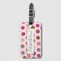 Artsy Pink Sprinkle Doughnuts Watercolor Pattern