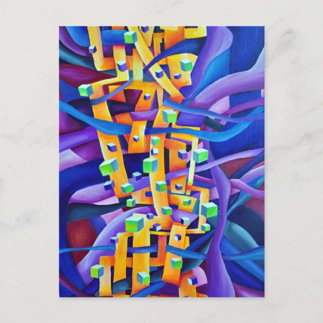 Artsy Playful Geometric Colourful Abstract Postcard (Front)