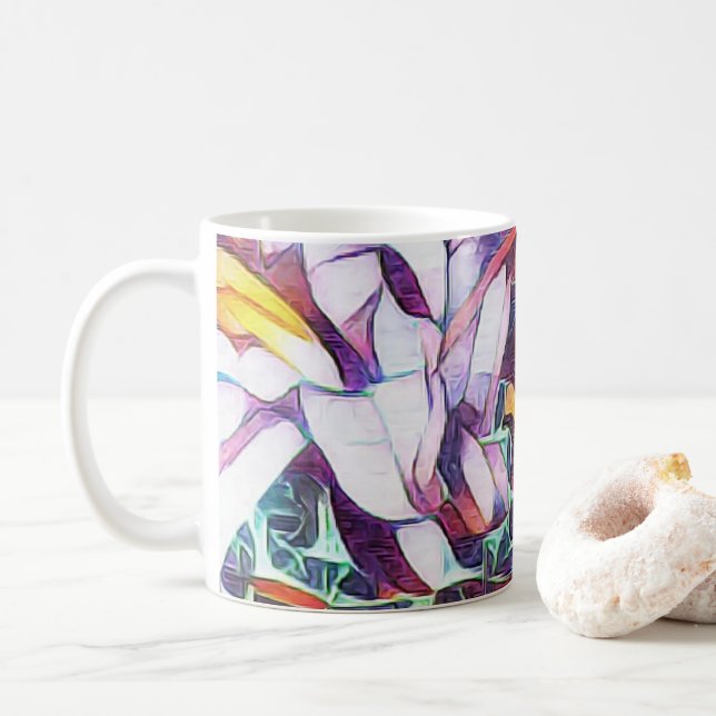 Artsy Purple Flower Mug (With Donut)