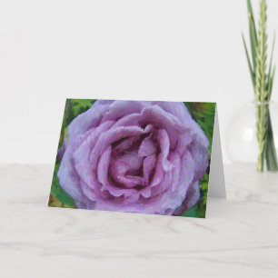 Artsy Purple Rose Impressionist Art Note Card