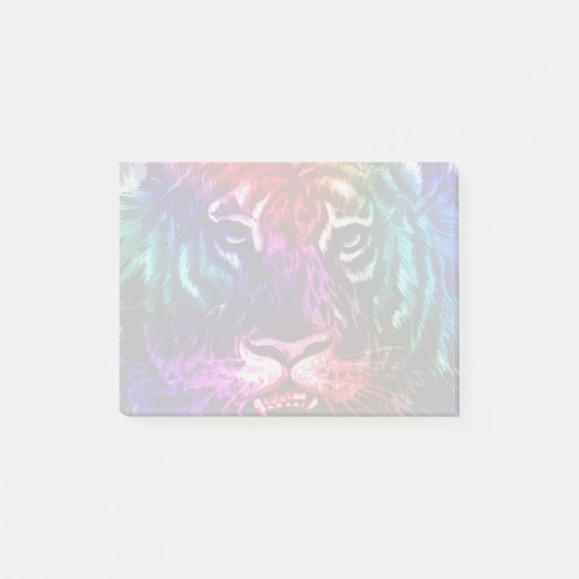 Artsy Rainbow Tiger Post-it Notes (Front)