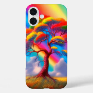 Artsy Rainbow Tree iPhone 16 Plus Case