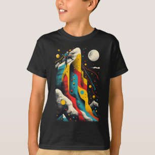 Artsy Rock Climber On Abstract Art Rock Climbing  T-Shirt