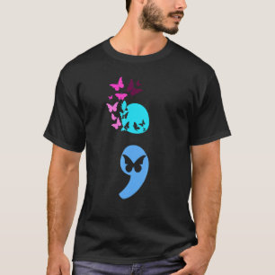Artsy Semicolon Butterfly Suicide Prevention T-Shirt
