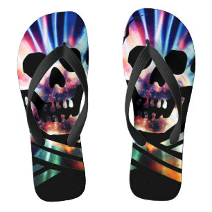 Artsy Skull Design Flip Flops