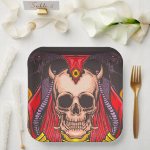 Artsy Skull Paper Plate