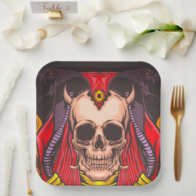 Artsy Skull Paper Plate (Wedding)
