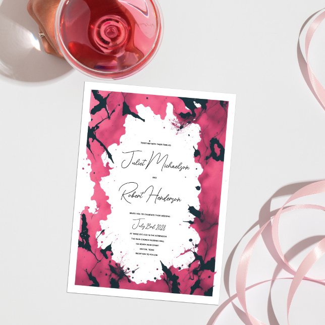 Artsy Splatter: Contemporary Modern Wedding  Invitation (Creator Uploaded)